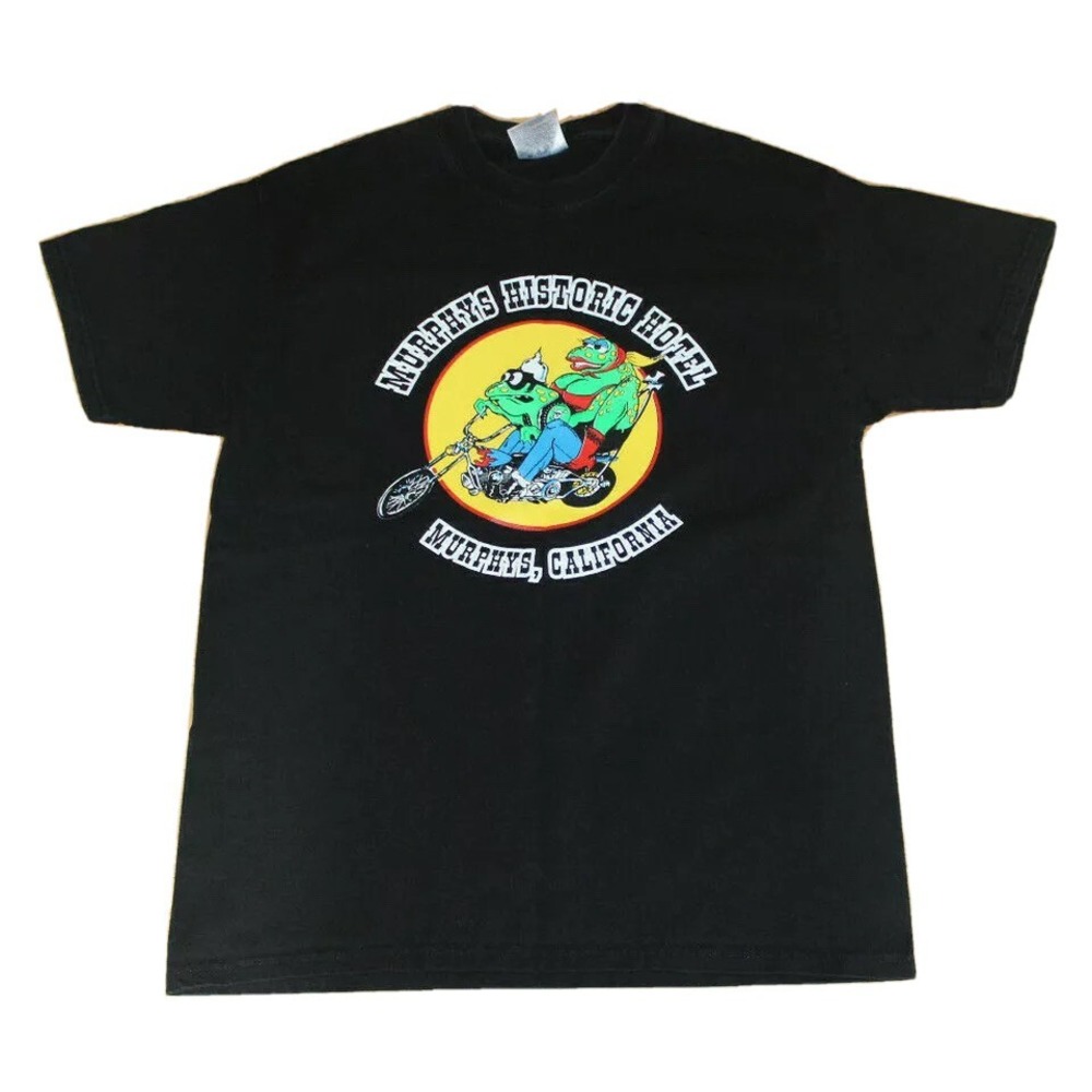 Murphys Historic Hotel black Adult Medium t-shirt Murphys CA chopper toad frog‎